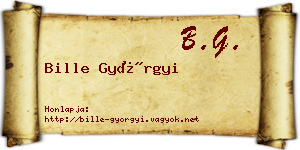 Bille Györgyi névjegykártya